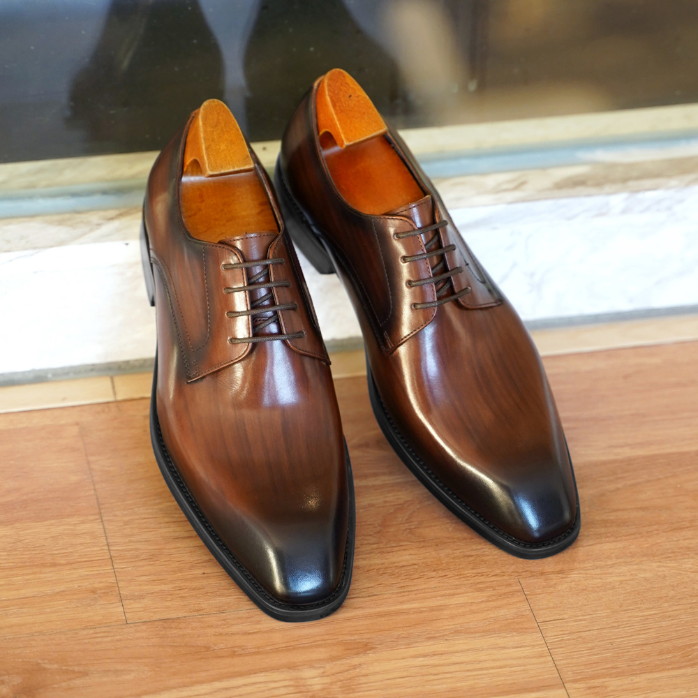Men Formal Wear Dress - Men's Business Casual Shoes Distressed Wood