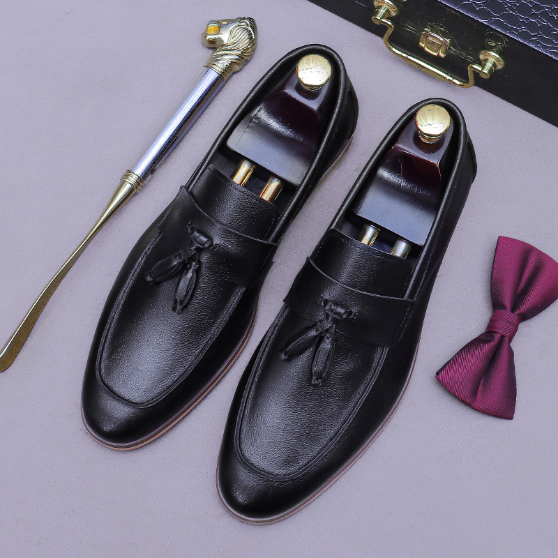 Men Formal Wear Dress - Men Tassel Genuine Leather Loafers Two