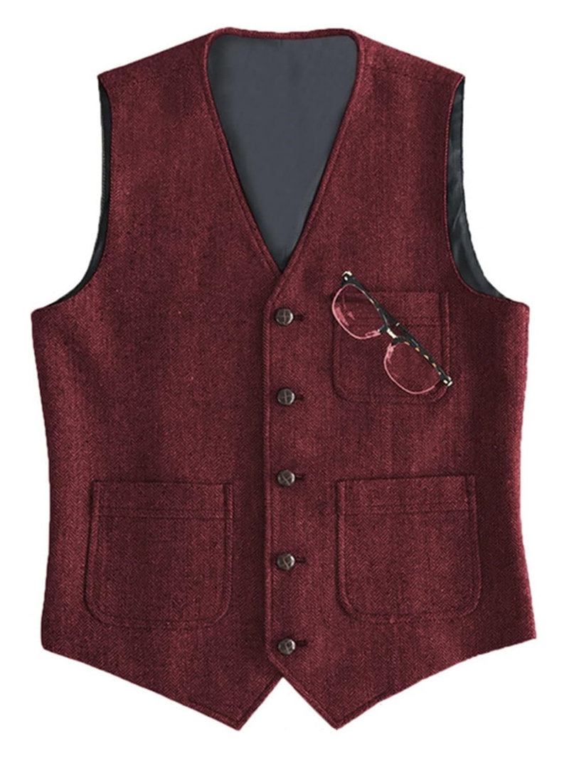 Men's Suit Formal V Neck Wool  - огляд і ціна Formal Vest Waistcoat
