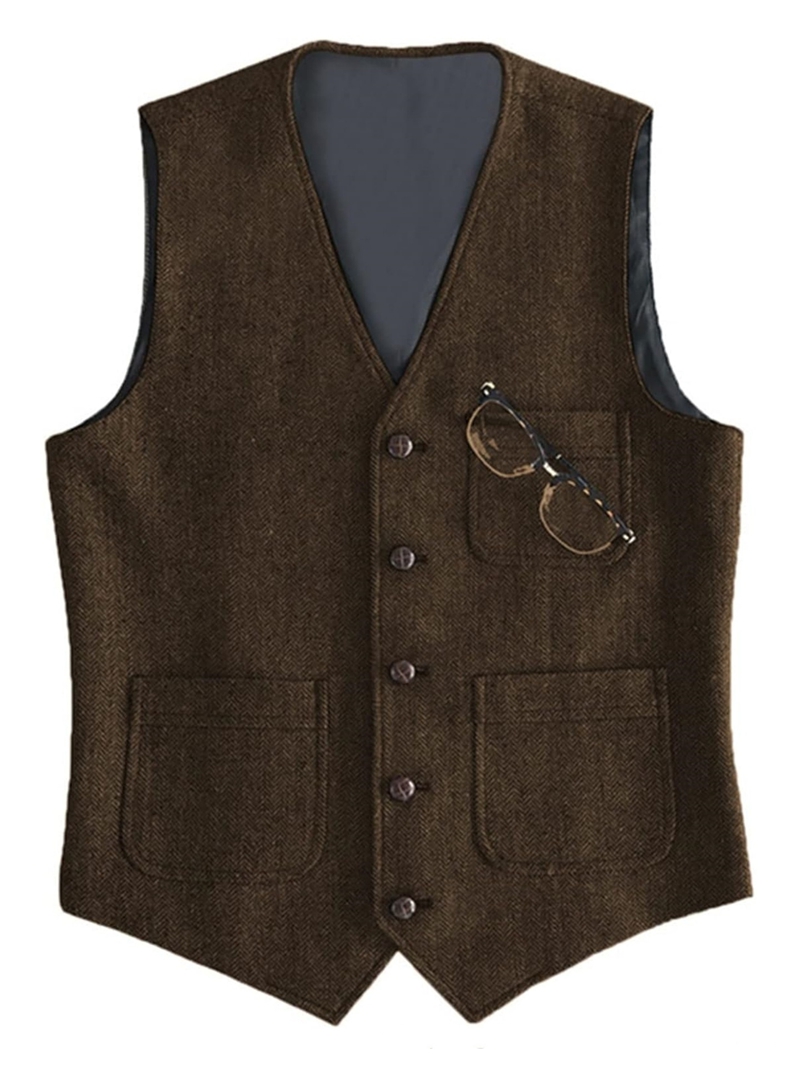 Men's Suit Formal V Neck Wool  - огляд і ціна Formal Vest Waistcoat
