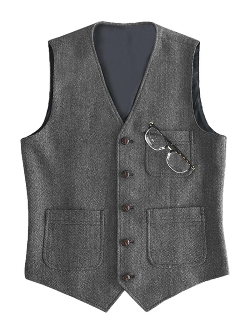 Men's Suit Formal V Neck Wool  - огляд і ціна Formal Vest Waistcoat