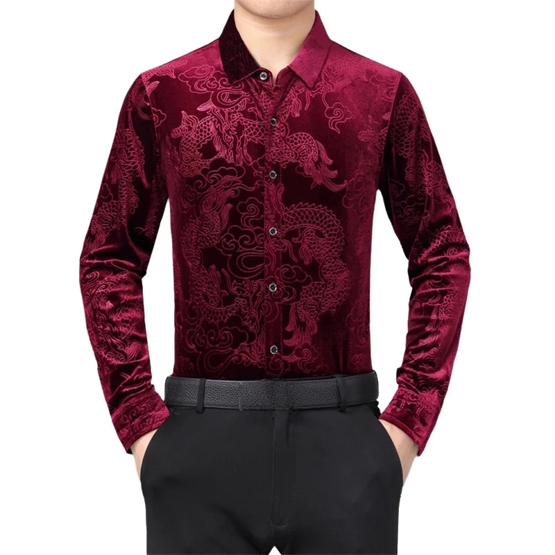 Men's Long Sleeve Shirt Chines - огляд і ціна Men Formal Party Wear Shirt