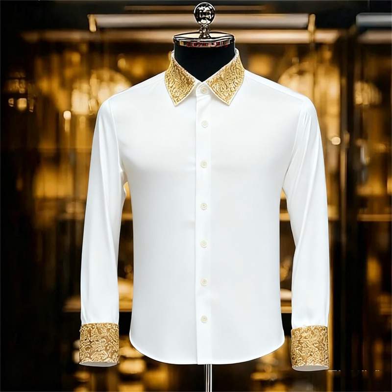 Men's Ethnic Style Exquisite F - огляд і ціна Men Formal Party Wear Shirt