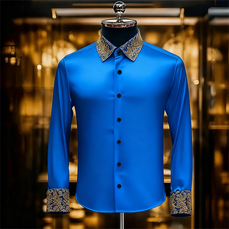Men's Ethnic Style Exquisite F - огляд і ціна Men Formal Party Wear Shirt