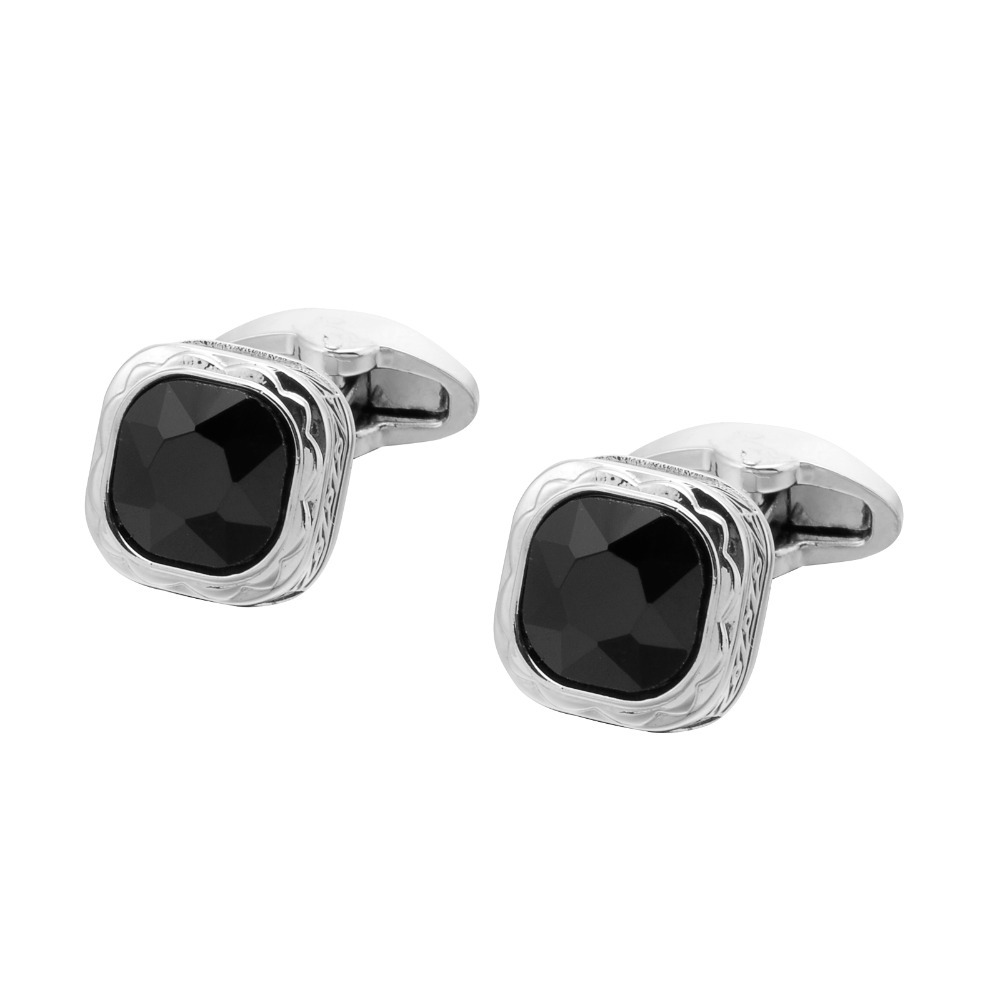Black Gemstone French Cufflink - огляд і ціна Dress Shirt French Cuff