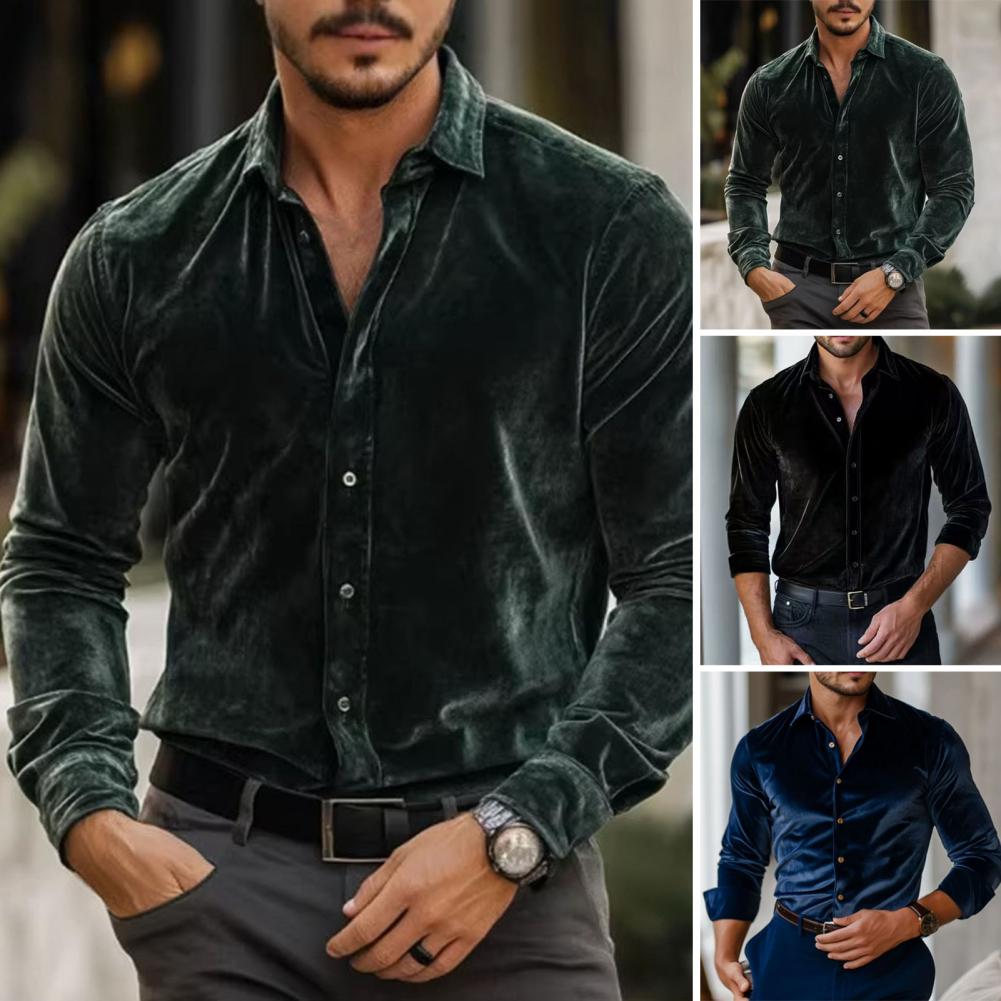 Men Velvet Shirt Men's Velvet  - огляд і ціна Men Formal Party Wear Shirt