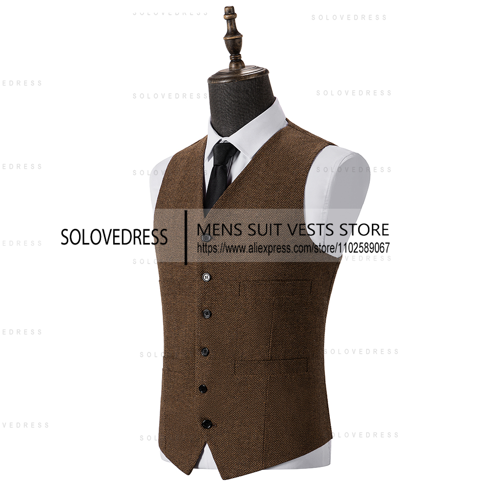 V Neck Slim Fit Herringbone Me - огляд і ціна Formal Vest Waistcoat