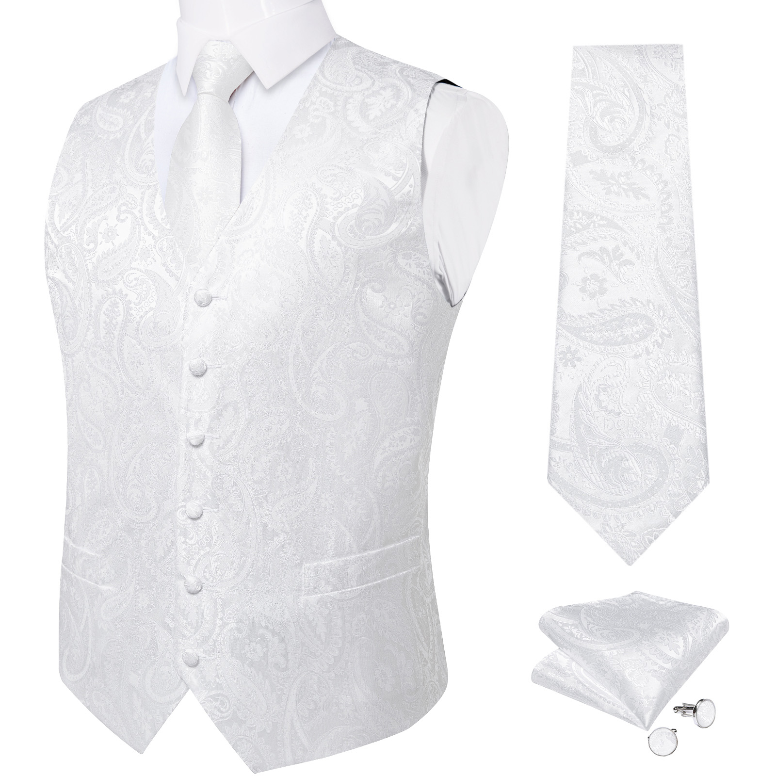 Pure White Wedding Vest for Ma - огляд і ціна Formal Vest Waistcoat