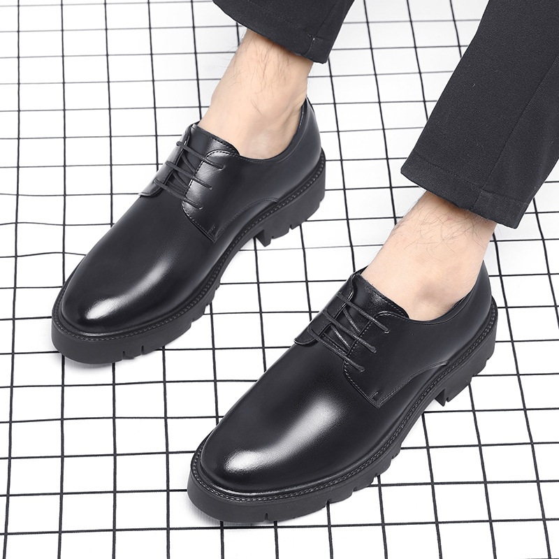Mens Black Leather Lace Up Dre - огляд і ціна Men Formal Wear Dress