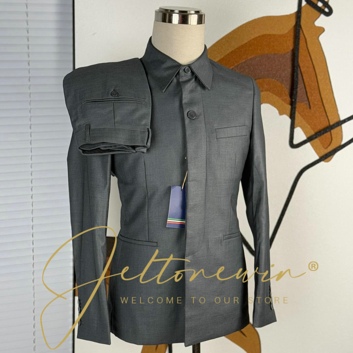 Men's Teal Green Suit Jacket w - огляд і ціна Men Formal Party Wear Shirt