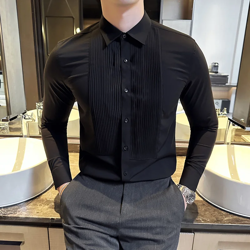 Wedding Party Wear Long Sleeve - огляд і ціна Men Formal Party Wear Shirt